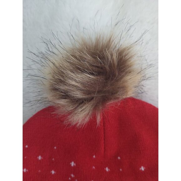 Jolly Red Knit Pom-Pom Beanie Hat - Mighty Fine Brand - Picture 4 of 7